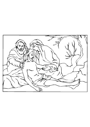 Ausmalbilder Fürsorglichkeit im Christentum