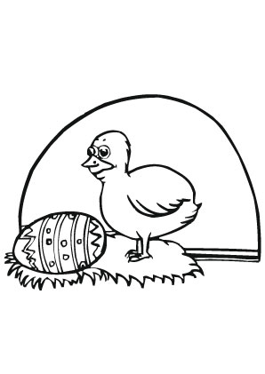 Ausmalbilder Osterentchen und Osterei