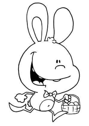 Ausmalbilder Osterhase beim Laufen