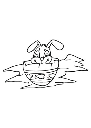 Ausmalbilder Osterhase mit Eierschale