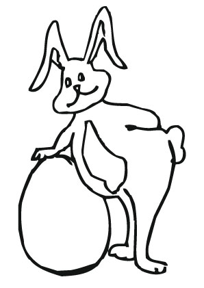 Ausmalbilder Osterhase mit Osterei 2
