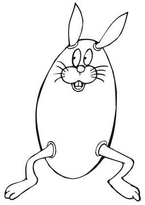 Ausmalbilder Osterhase mit Ostereikostüm
