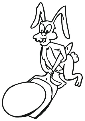 Ausmalbilder Osterhase mit Schaufel