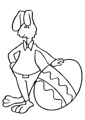 Ausmalbilder Stolzer Osterhase mit Ei
